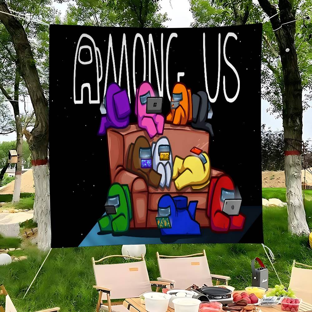 Retro Gaming Banner - Cartoon-Spiel A-Among-US Retro-Flaggen Multiple Choice Living