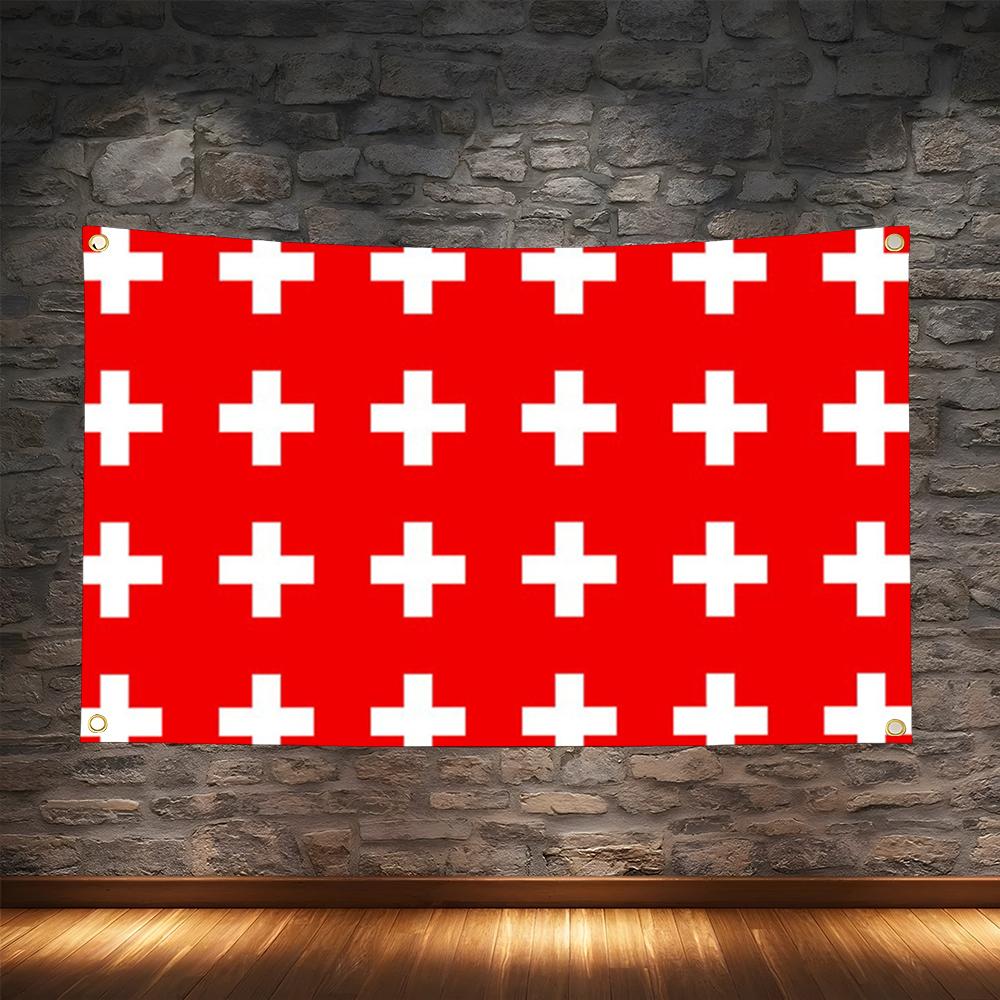 Retro Gaming Banner - 1 Stück Berühmte Schweizer Flaggen Retro