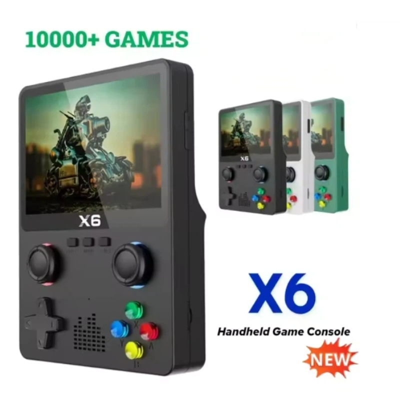 Retro Gaming X6 - Handheld-Spielkonsolen X6 Retro-Spielgerät 3,5 Zoll HD-Bildschirm