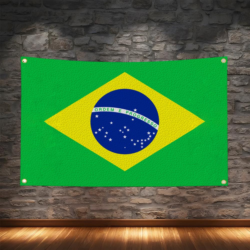 Retro Gaming Banner - 1 Stück Famosu Brasilien-Flaggen Retro Fußball