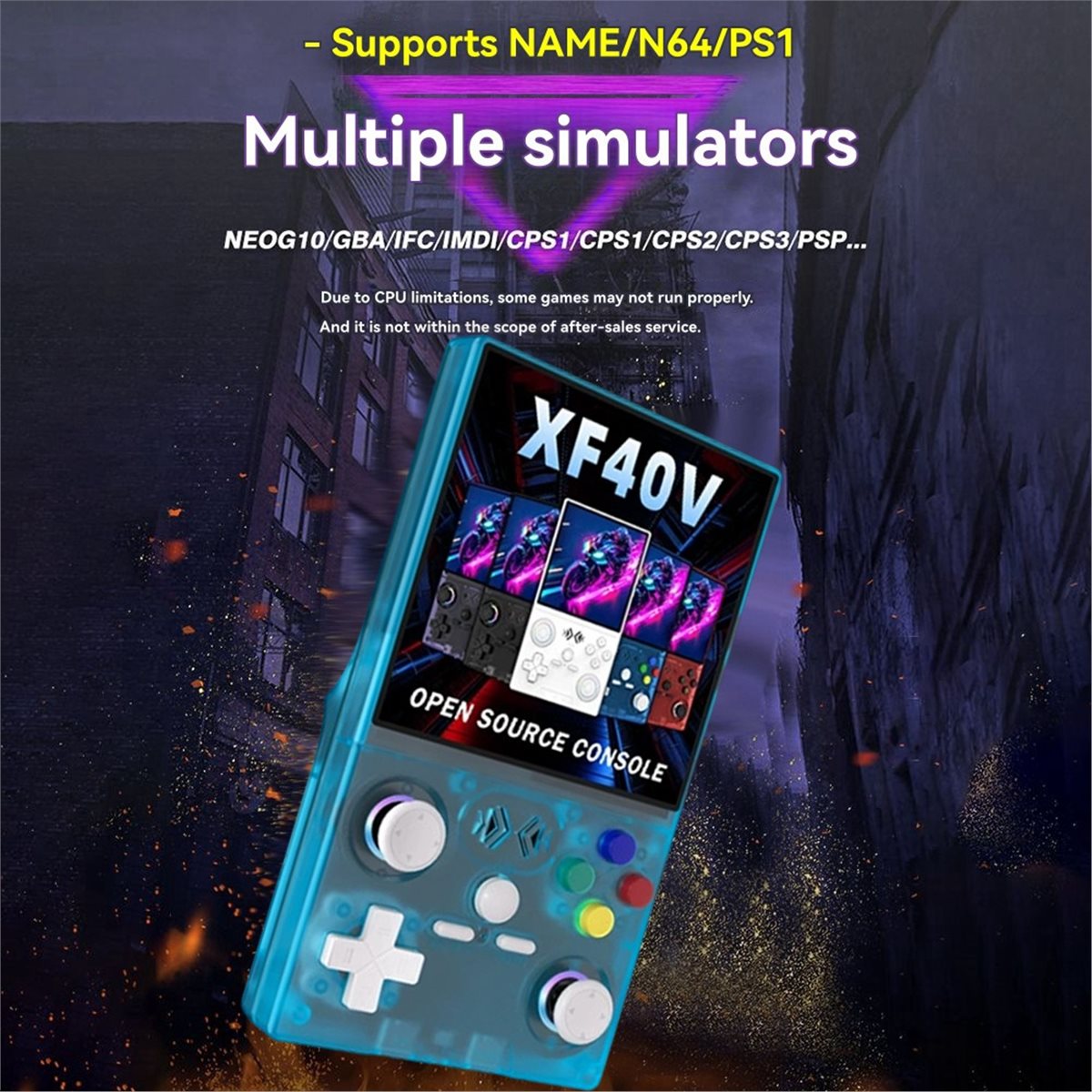 Retro Gaming Handheld Console - A86G NEUE XF40V Retro Handheld-Spielkonsole 4,0-Zoll-IPS-Bildschirm