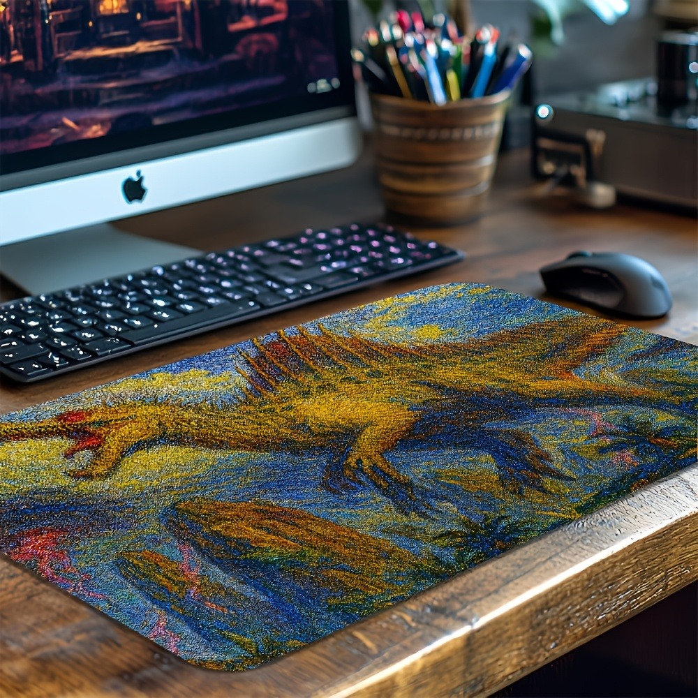 Mouse Gaming Retro - Retro-Spinosaurus-Spielmatte Rutschfeste Schreibtischunterlage Erweiterte Tastaturmatte für