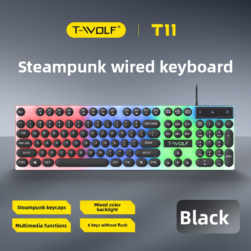 T-WOLF T11 Retro Punk Gaming-T – Retro Gaming Keycaps Bewertung und Preis