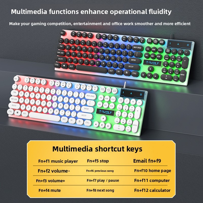 T-WOLF T11 Retro Punk Gaming-T – Retro Gaming Keycaps Bewertung und Preis